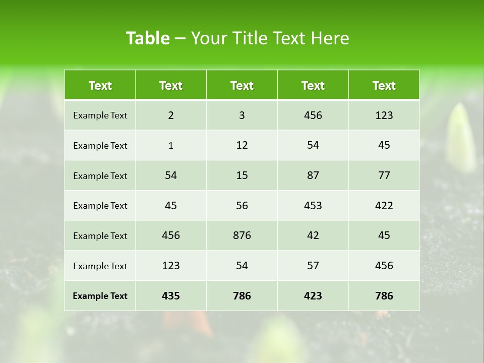A Group Of Green Sprouts Growing From The Ground PowerPoint Template