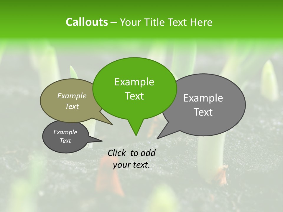 A Group Of Green Sprouts Growing From The Ground PowerPoint Template