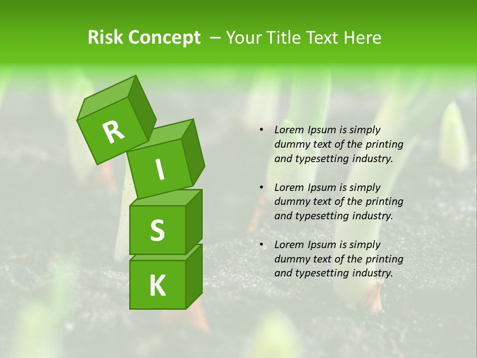 A Group Of Green Sprouts Growing From The Ground PowerPoint Template