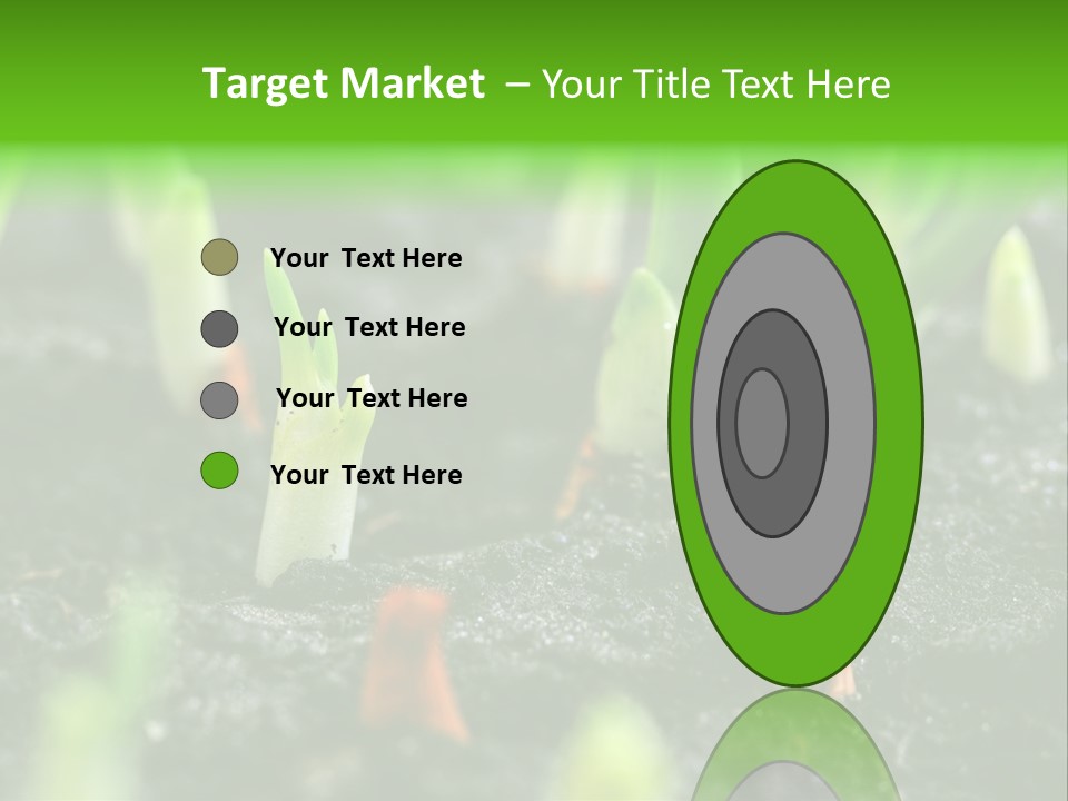 A Group Of Green Sprouts Growing From The Ground PowerPoint Template