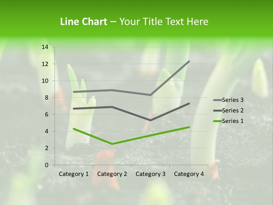 A Group Of Green Sprouts Growing From The Ground PowerPoint Template