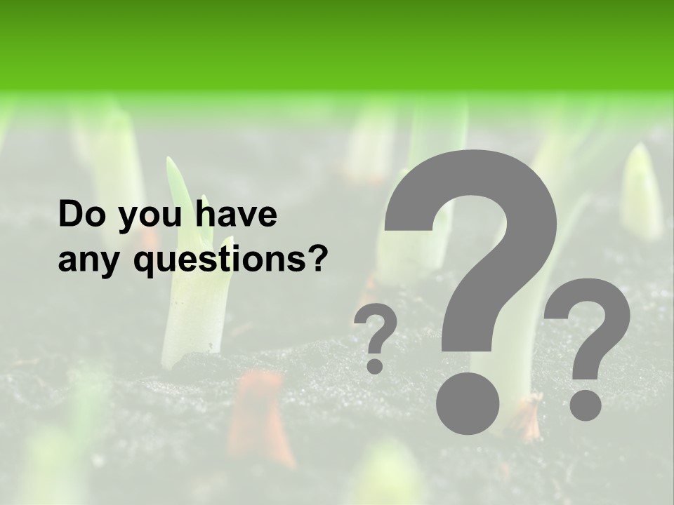 A Group Of Green Sprouts Growing From The Ground PowerPoint Template