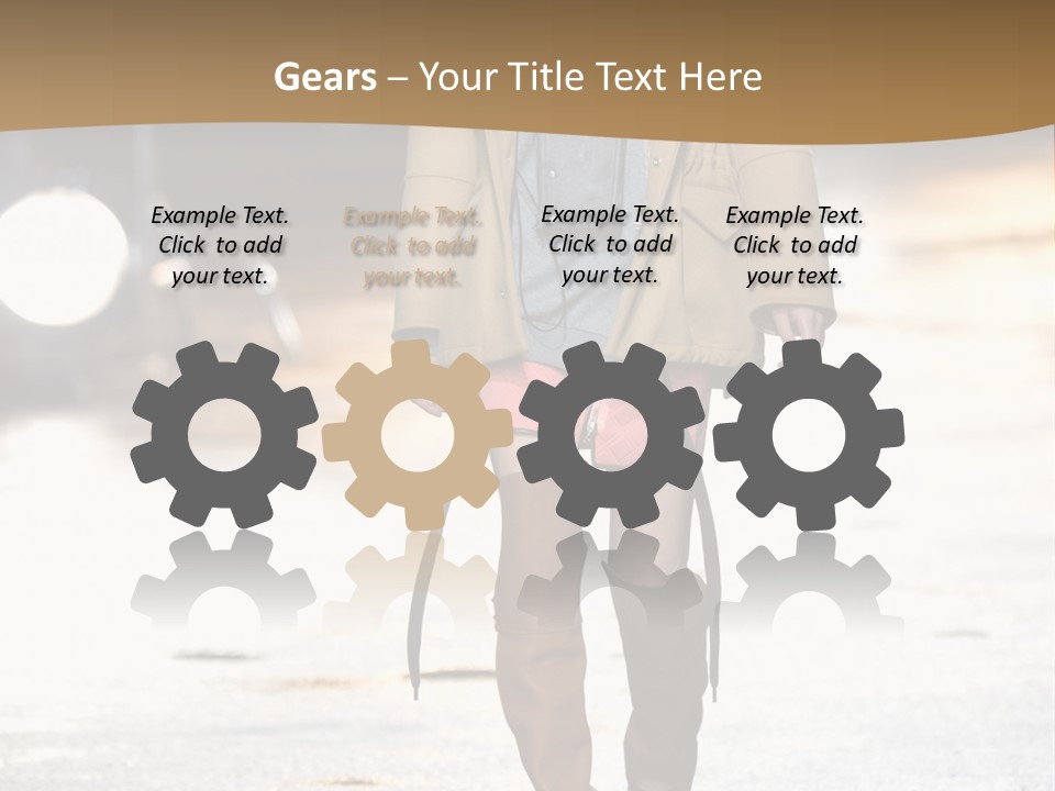 Woman Fall Evening Gown PowerPoint Template