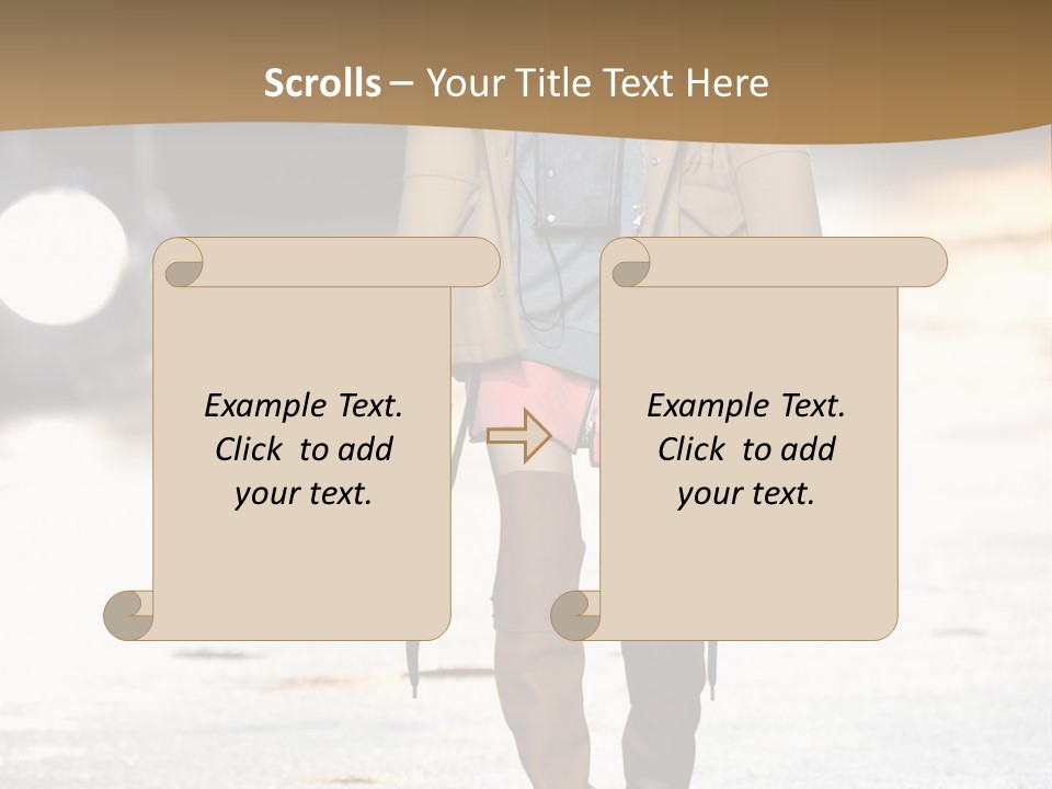 Woman Fall Evening Gown PowerPoint Template