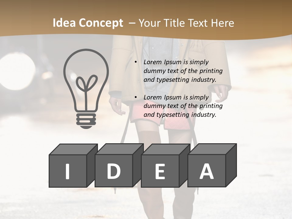 Woman Fall Evening Gown PowerPoint Template