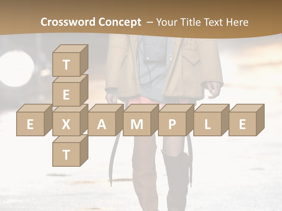 Woman Fall Evening Gown PowerPoint Template