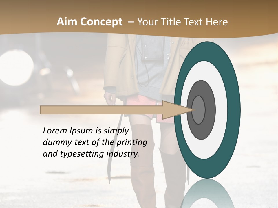 Woman Fall Evening Gown PowerPoint Template