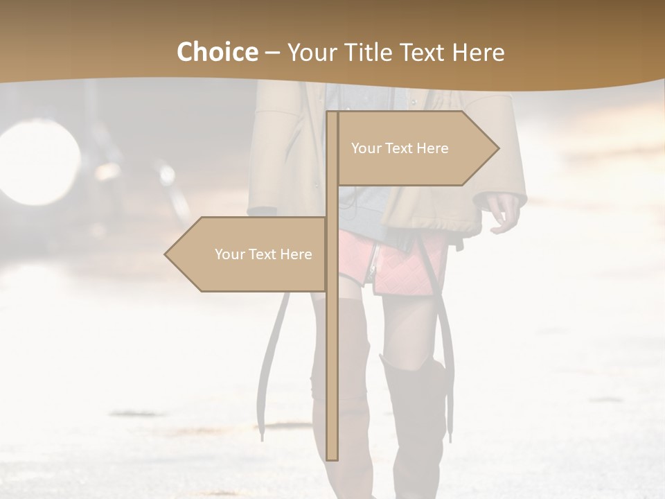 Woman Fall Evening Gown PowerPoint Template