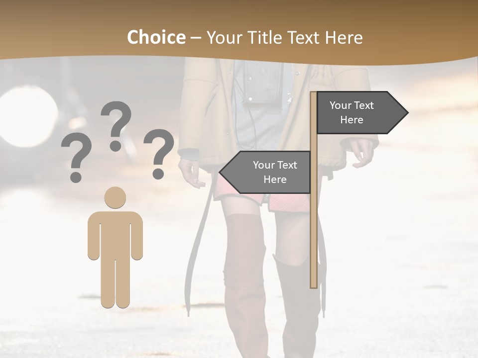 Woman Fall Evening Gown PowerPoint Template