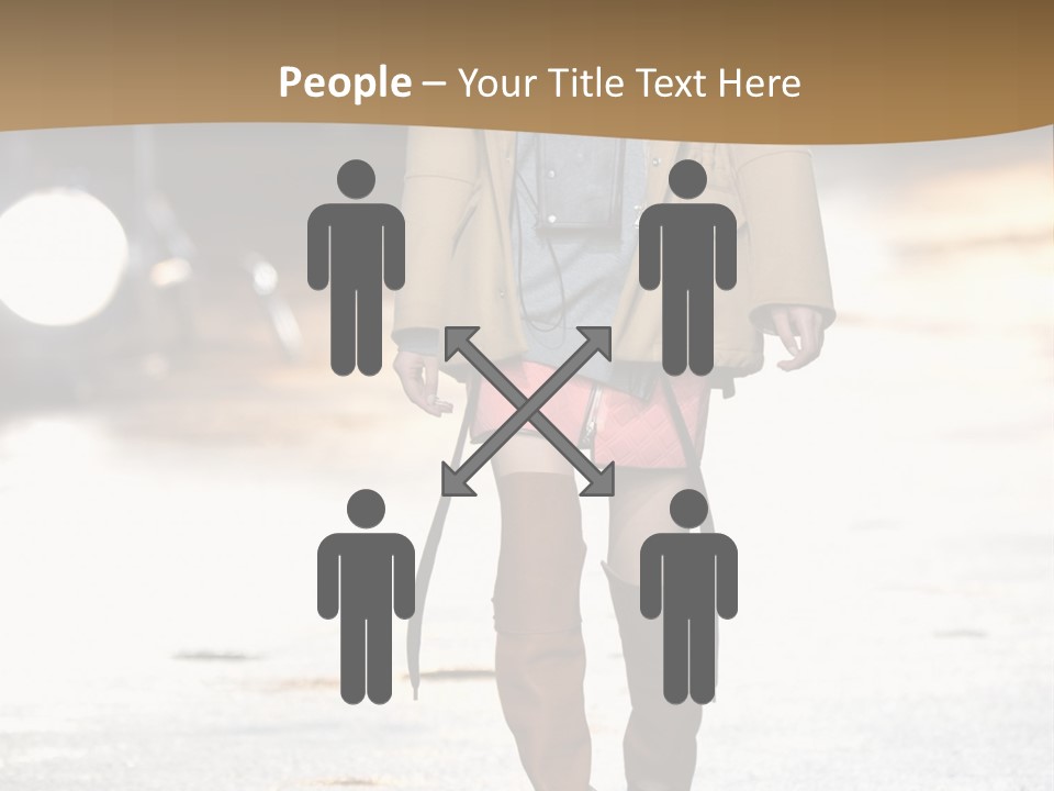 Woman Fall Evening Gown PowerPoint Template