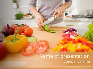 Vegetarian Woman Female PowerPoint Template