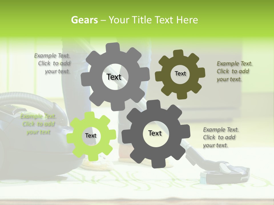 Female House Mopping PowerPoint Template