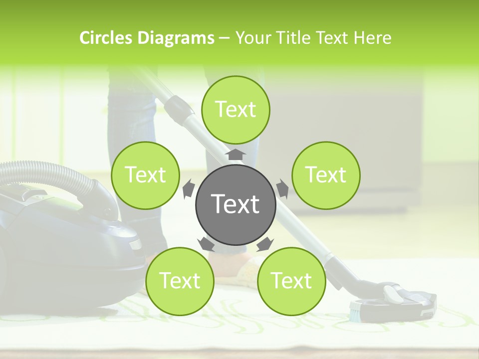 Female House Mopping PowerPoint Template