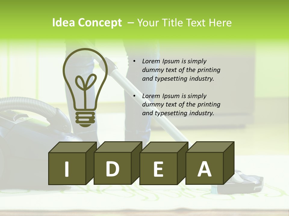 Female House Mopping PowerPoint Template