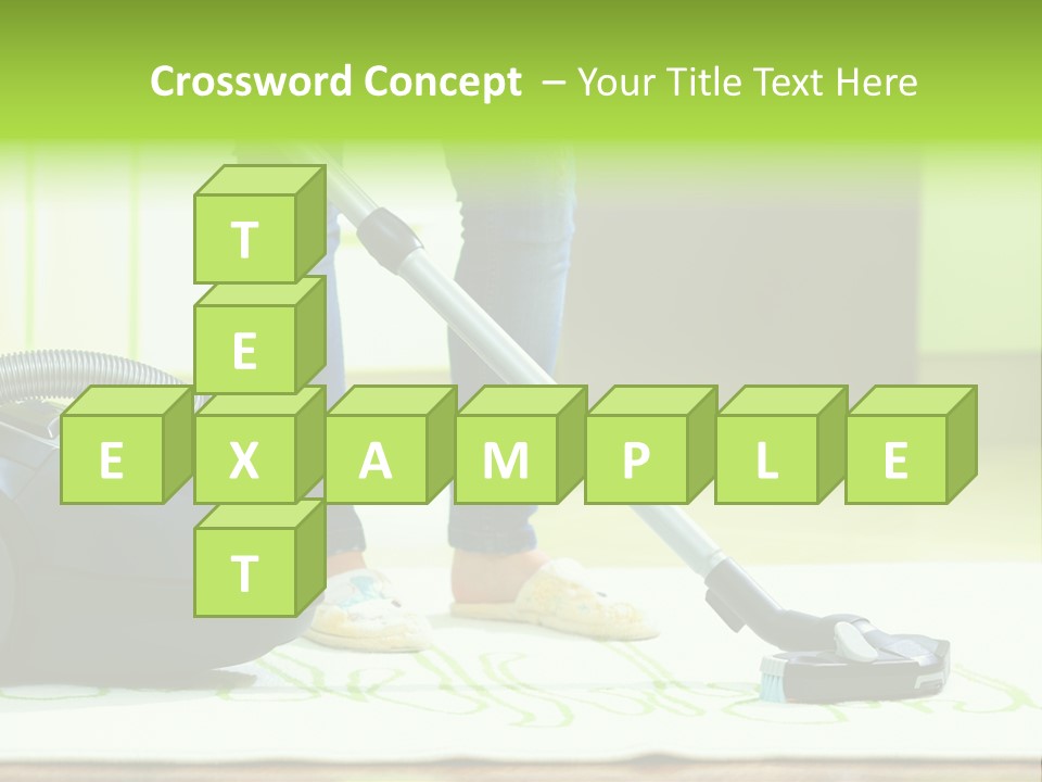 Female House Mopping PowerPoint Template