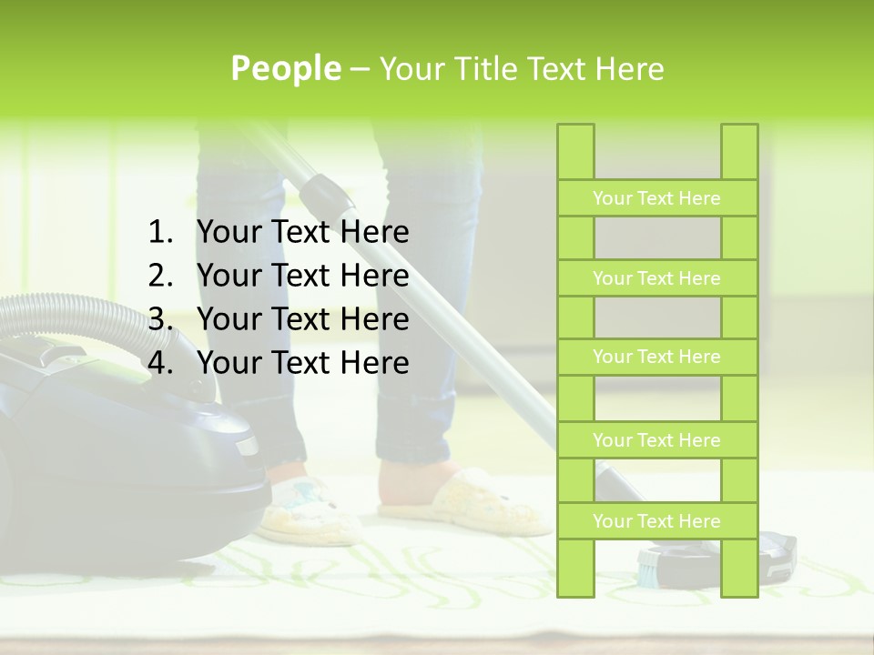 Female House Mopping PowerPoint Template