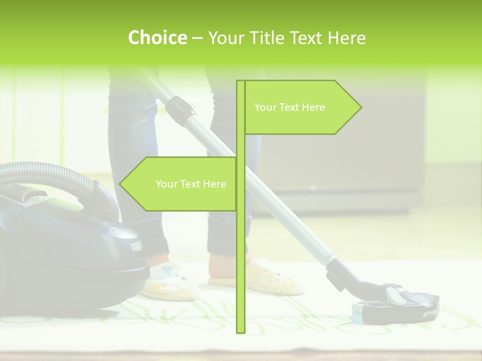 Female House Mopping PowerPoint Template