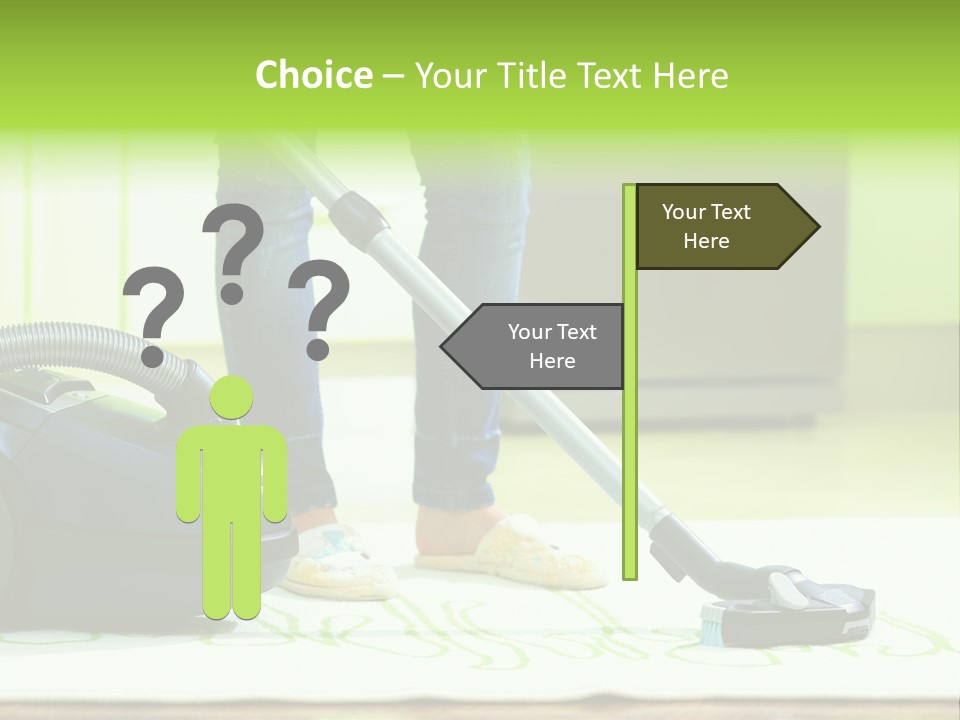 Female House Mopping PowerPoint Template