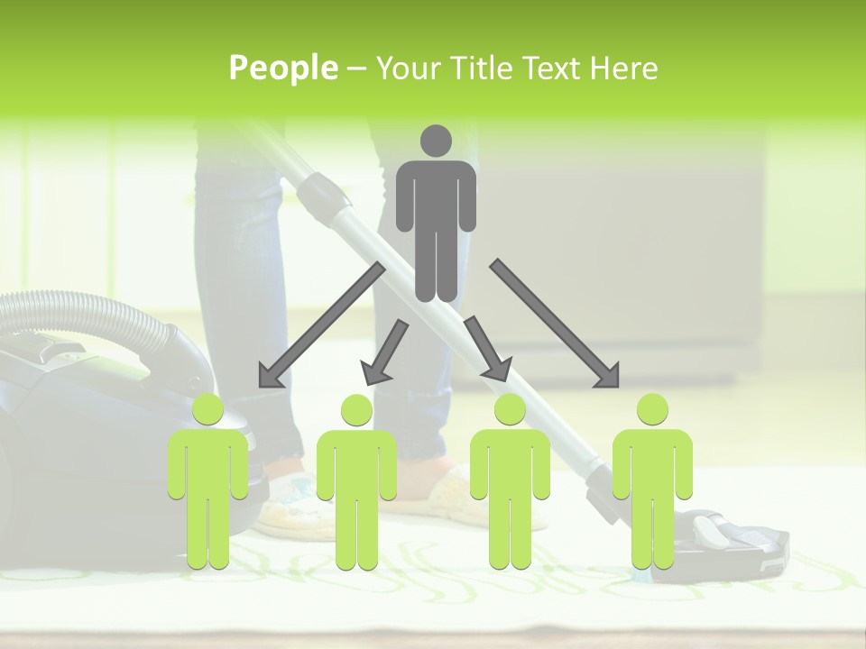 Female House Mopping PowerPoint Template