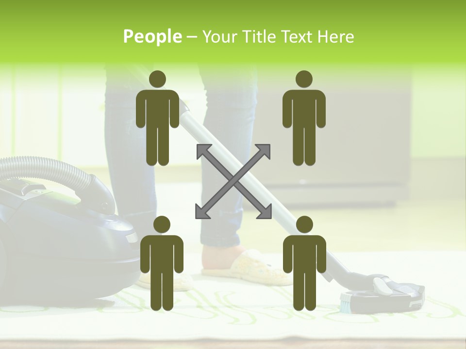 Female House Mopping PowerPoint Template