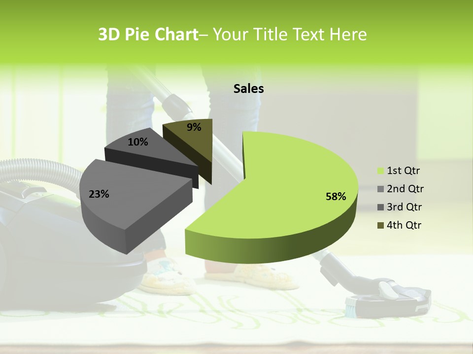 Female House Mopping PowerPoint Template