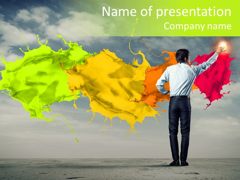 Suit Fresh Rainbow PowerPoint Template