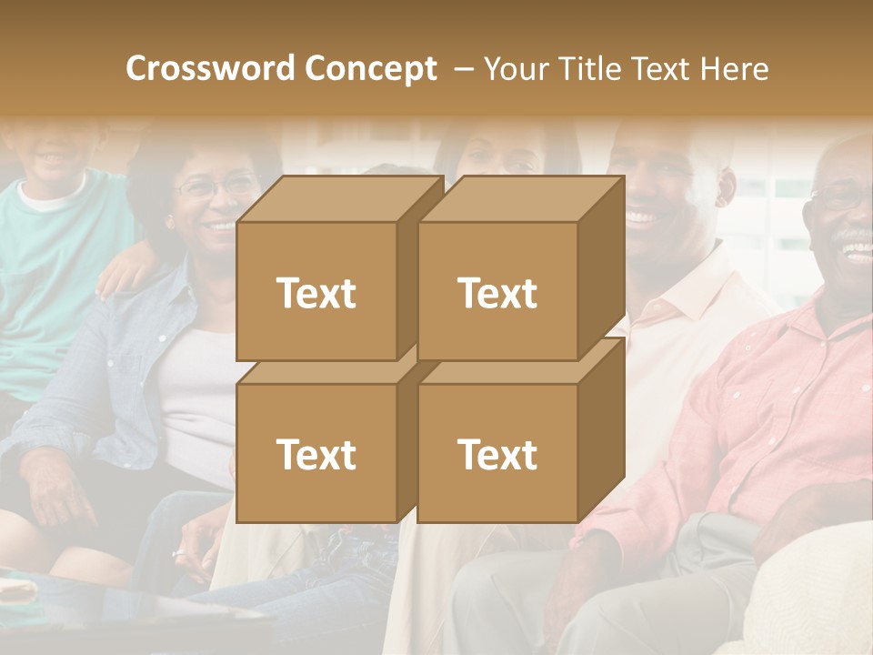 Eighties Multi Generation Family People PowerPoint Template