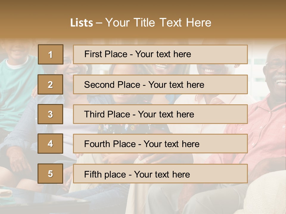 Eighties Multi Generation Family People PowerPoint Template