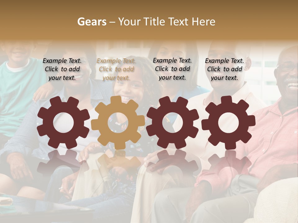 Eighties Multi Generation Family People PowerPoint Template