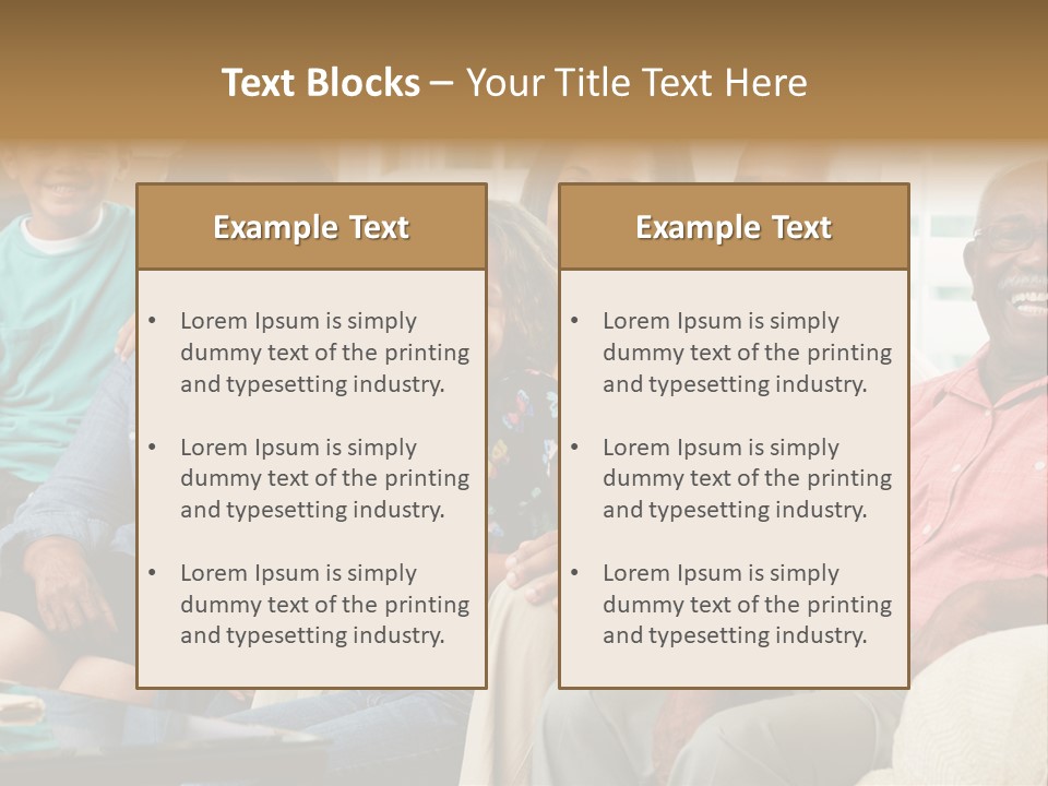 Eighties Multi Generation Family People PowerPoint Template