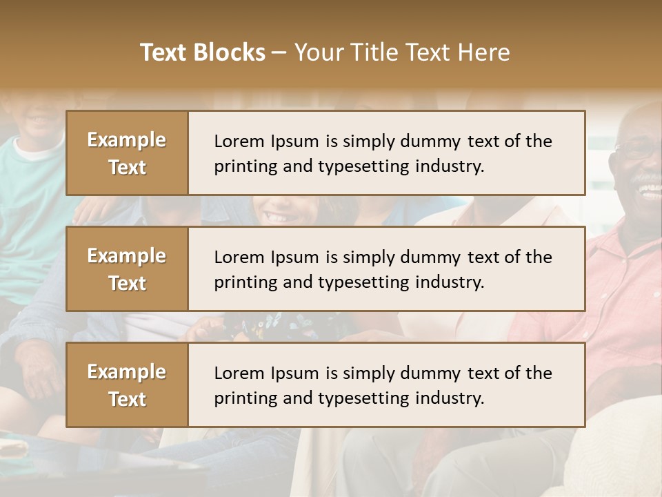 Eighties Multi Generation Family People PowerPoint Template