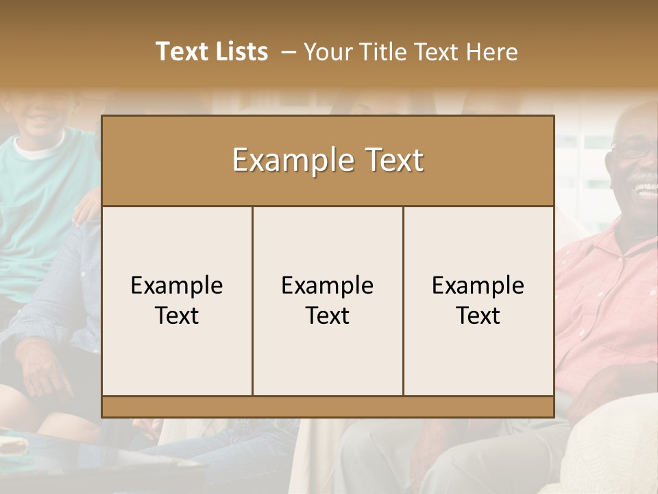 Eighties Multi Generation Family People PowerPoint Template