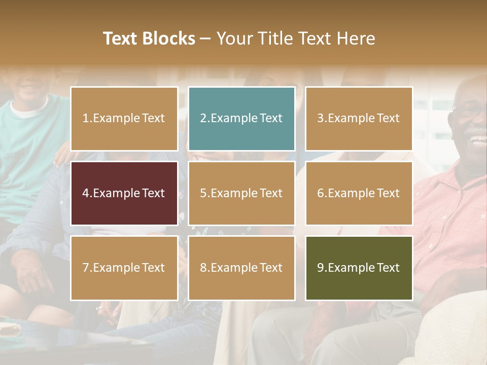 Eighties Multi Generation Family People PowerPoint Template