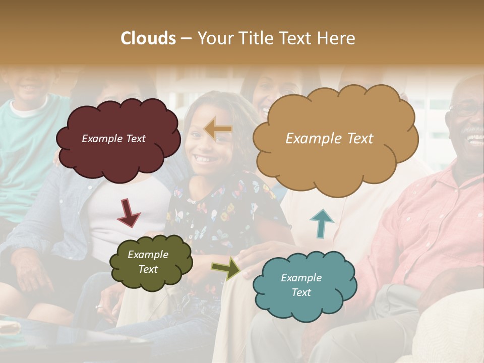 Eighties Multi Generation Family People PowerPoint Template