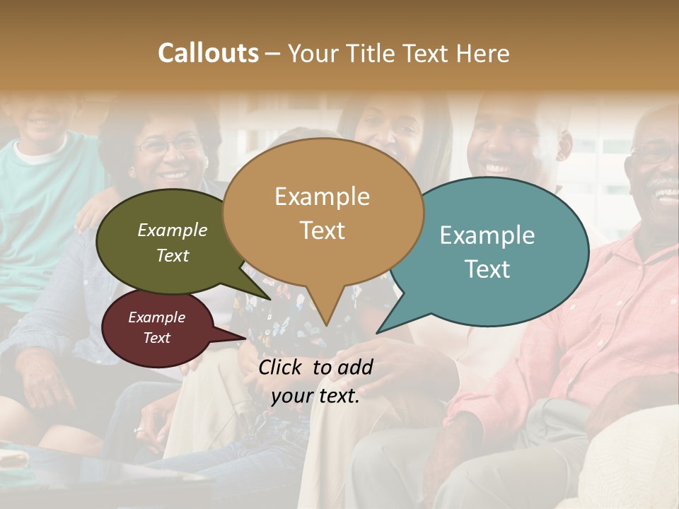 Eighties Multi Generation Family People PowerPoint Template