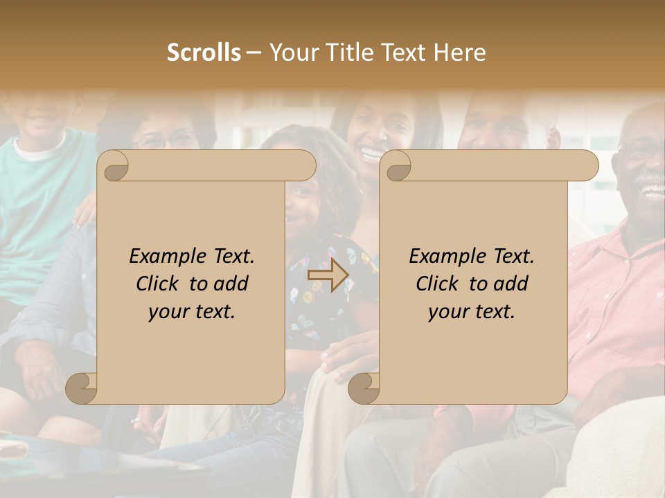 Eighties Multi Generation Family People PowerPoint Template