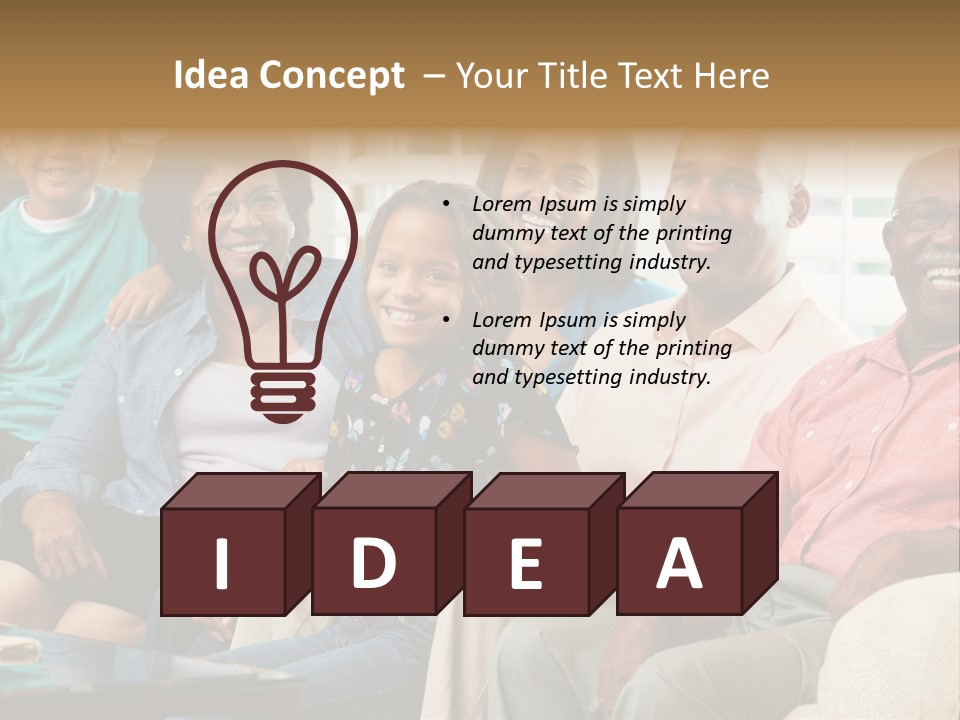 Eighties Multi Generation Family People PowerPoint Template