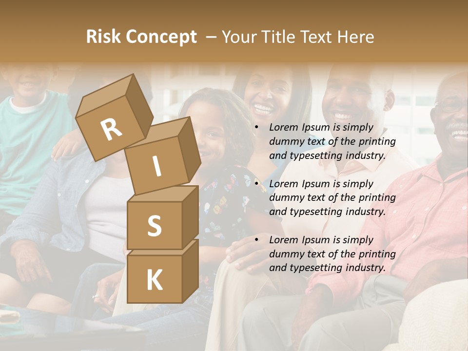 Eighties Multi Generation Family People PowerPoint Template