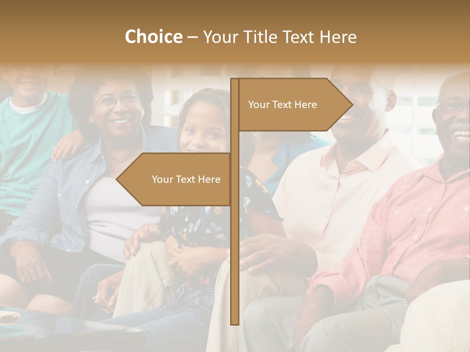 Eighties Multi Generation Family People PowerPoint Template