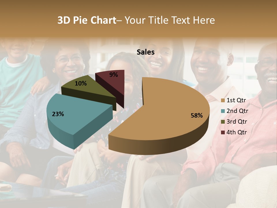 Eighties Multi Generation Family People PowerPoint Template