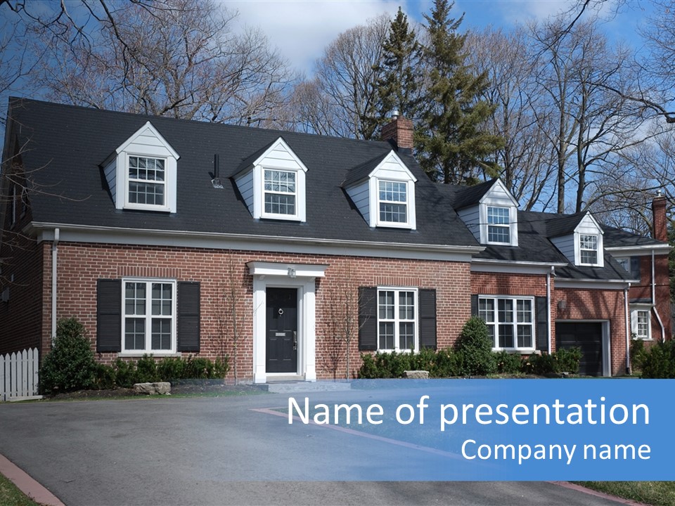 Exterior Dormer Window Driveway PowerPoint Template