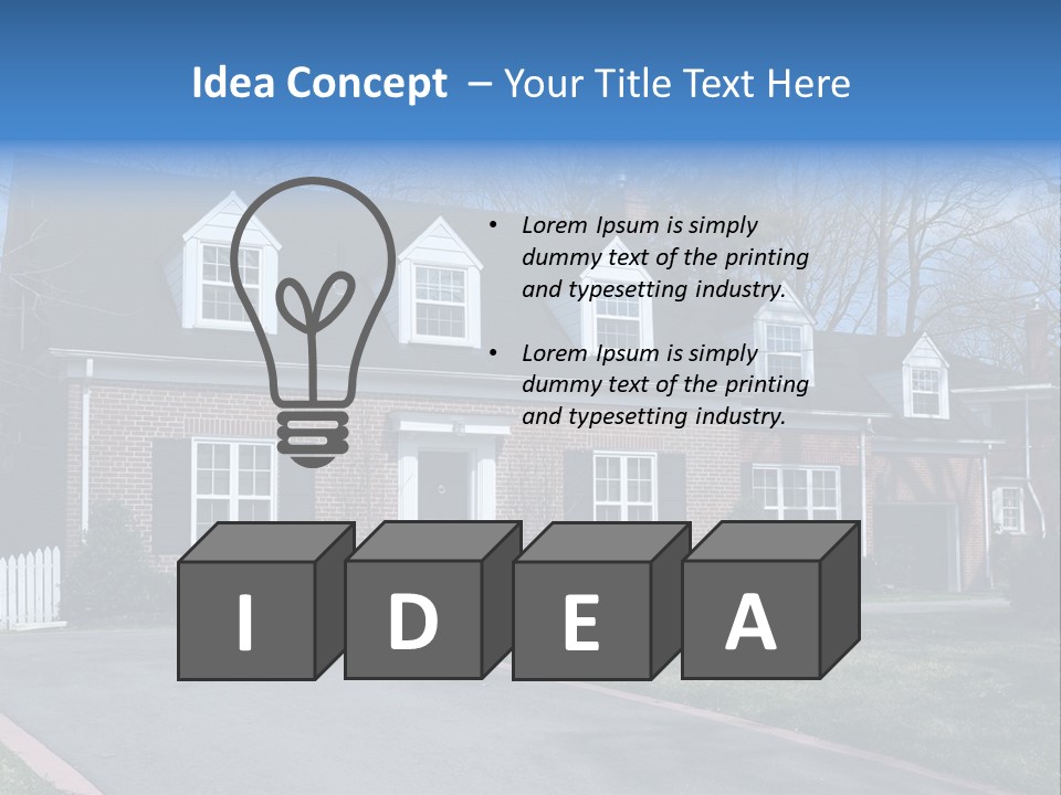 Exterior Dormer Window Driveway PowerPoint Template