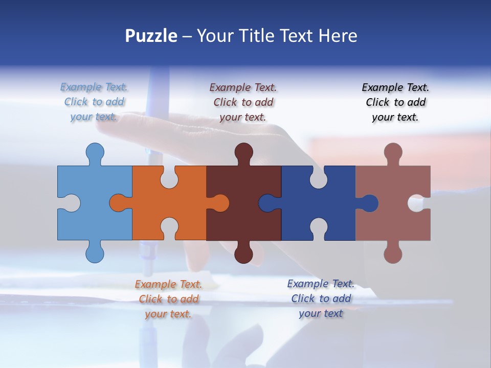 A Person Holding A Pen Over A Piece Of Paper PowerPoint Template