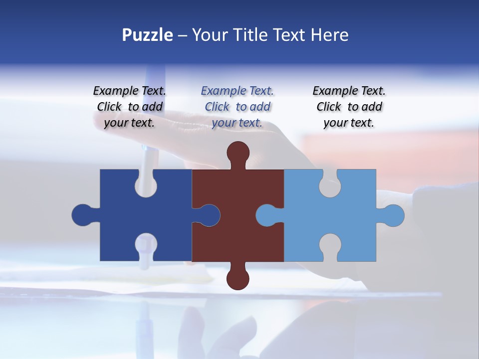 A Person Holding A Pen Over A Piece Of Paper PowerPoint Template