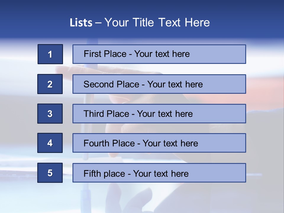 A Person Holding A Pen Over A Piece Of Paper PowerPoint Template