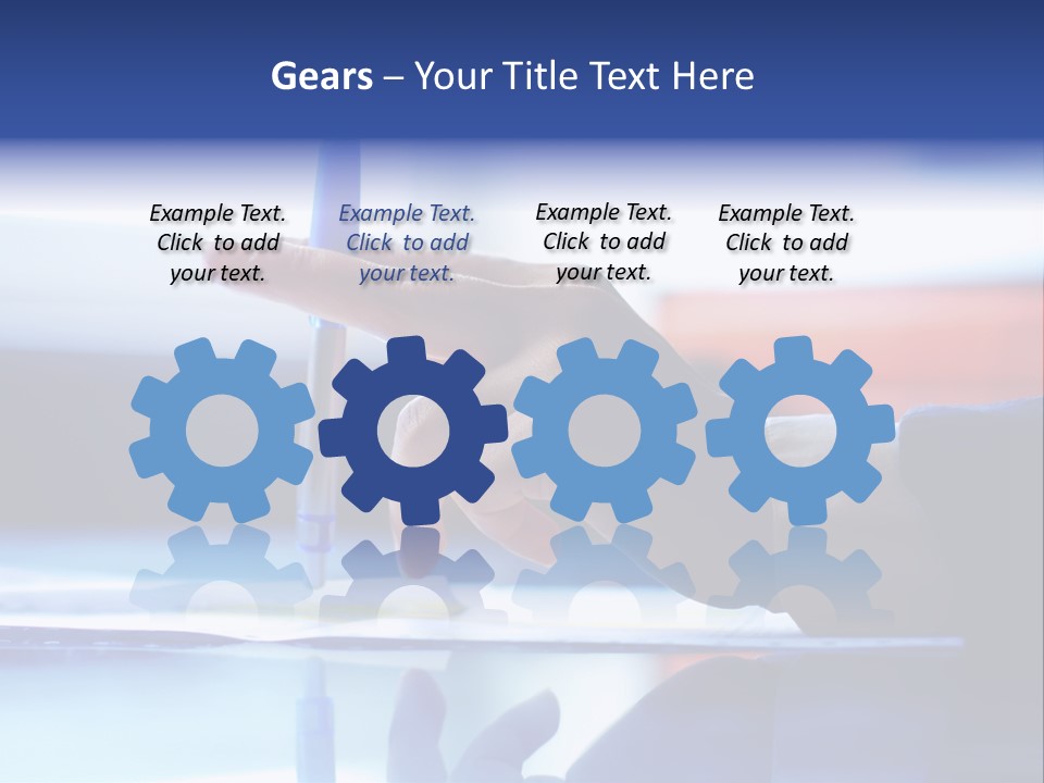 A Person Holding A Pen Over A Piece Of Paper PowerPoint Template