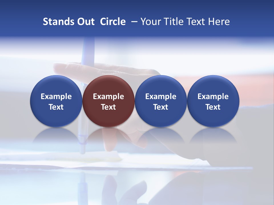 A Person Holding A Pen Over A Piece Of Paper PowerPoint Template