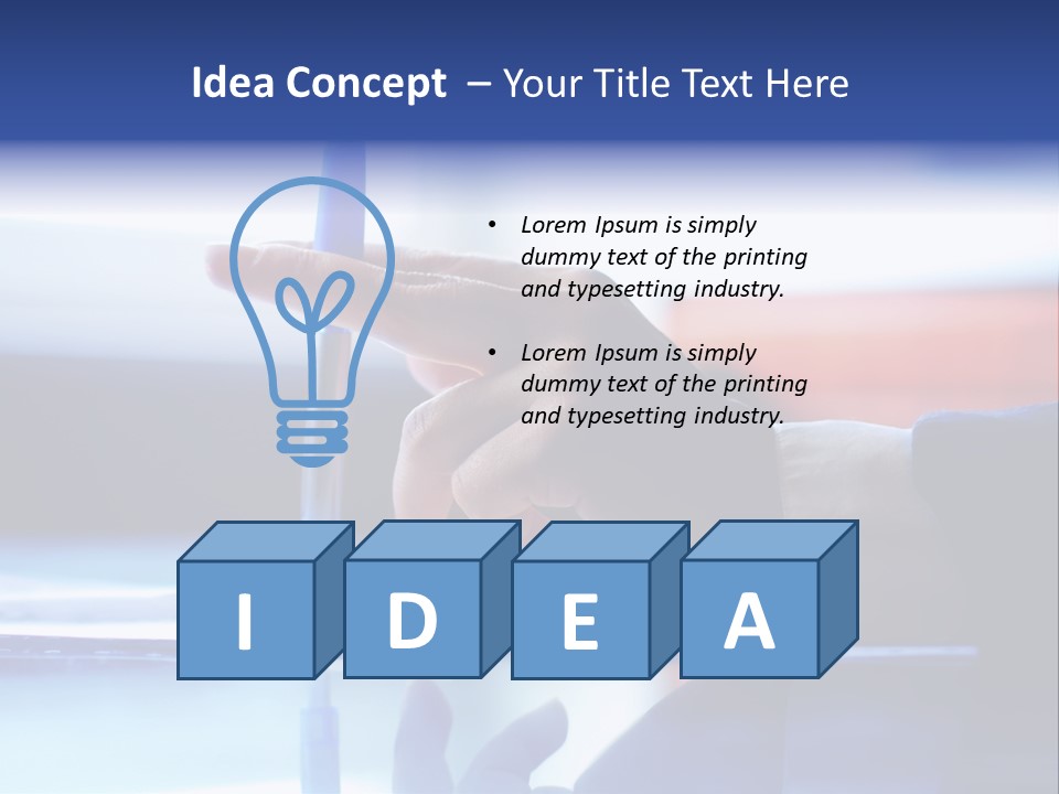 A Person Holding A Pen Over A Piece Of Paper PowerPoint Template