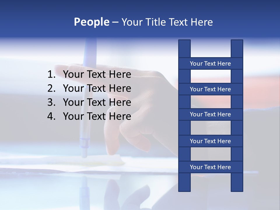 A Person Holding A Pen Over A Piece Of Paper PowerPoint Template