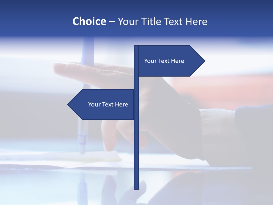 A Person Holding A Pen Over A Piece Of Paper PowerPoint Template